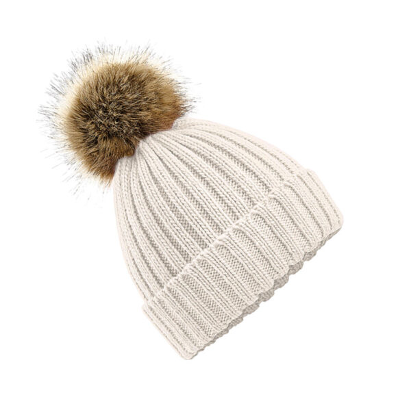 Fur Pop Pom Chunky Beanie - Image 5