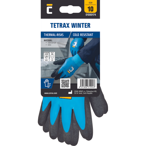 TETRAX WINTER gloves nylon latex blue