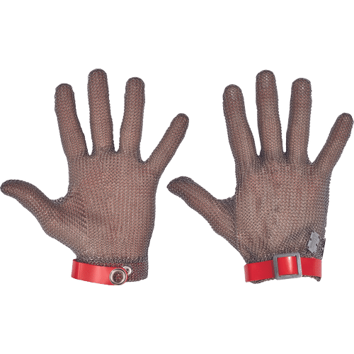 5-finger simple metal glove,size S white
