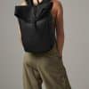 Matte PU Rolltop Backpack