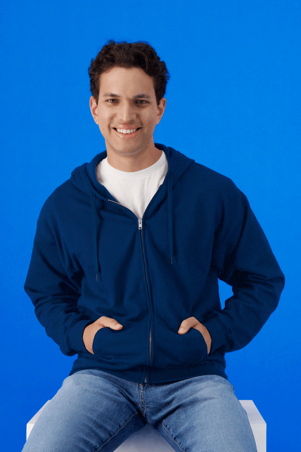 GISF600 SOFTSTYLE® MIDWEIGHT FLEECE ADULT FULL ZIP HOODED SWEATSHIRT