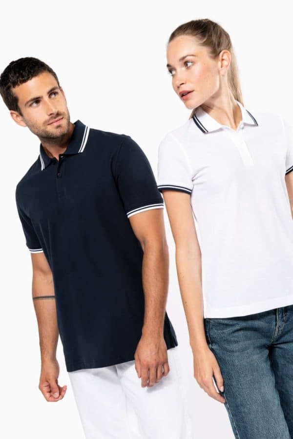 KA272 MEN'S SHORT-SLEEVED POLOSHIRT WITH CONTRASTING PIPING