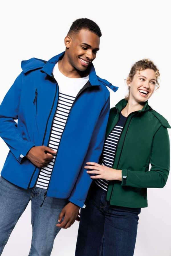 KA413 MEN'S DETACHABLE HOODED SOFTSHELL JACKET