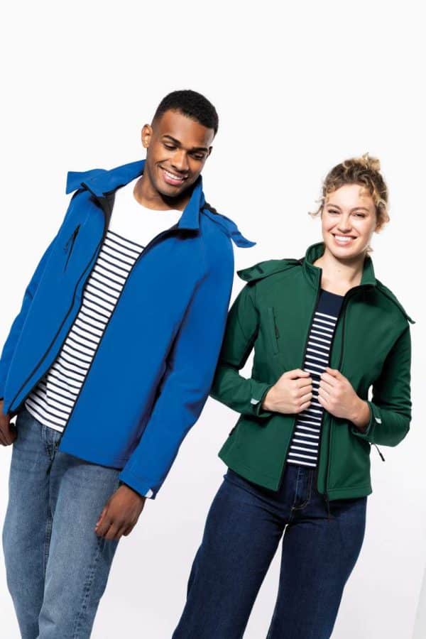 KA413 MEN'S DETACHABLE HOODED SOFTSHELL JACKET