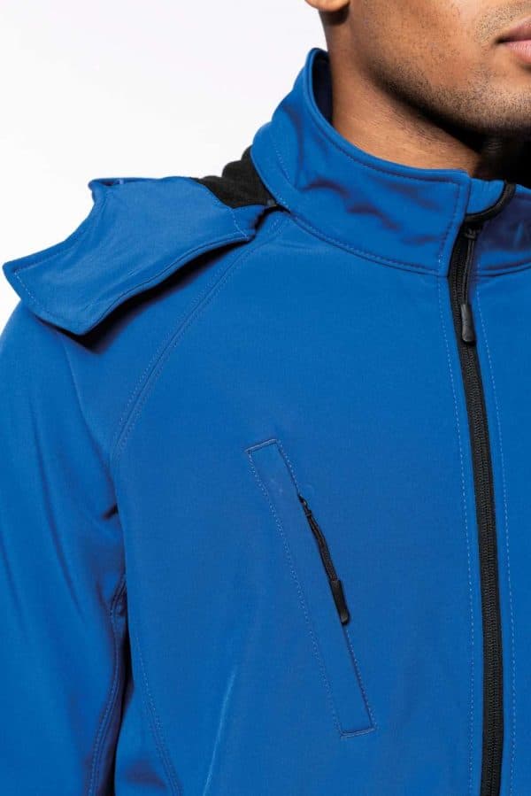 KA413 MEN'S DETACHABLE HOODED SOFTSHELL JACKET
