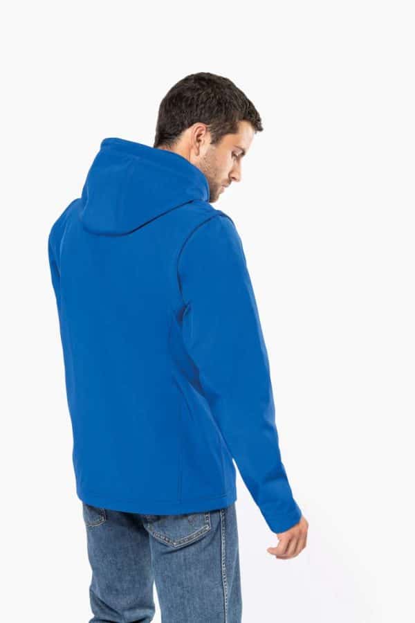 KA422 UNISEX 3-LAYER SOFTSHELL HOODED JACKET WITH REMOVABLE SLEEVES