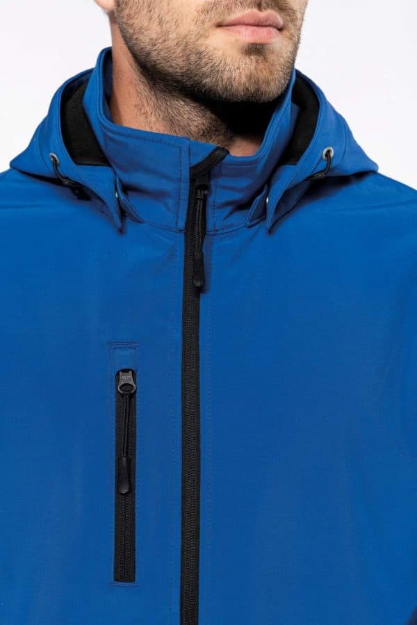 KA422 UNISEX 3-LAYER SOFTSHELL HOODED JACKET WITH REMOVABLE SLEEVES