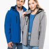 KA422 UNISEX 3-LAYER SOFTSHELL HOODED JACKET WITH REMOVABLE SLEEVES