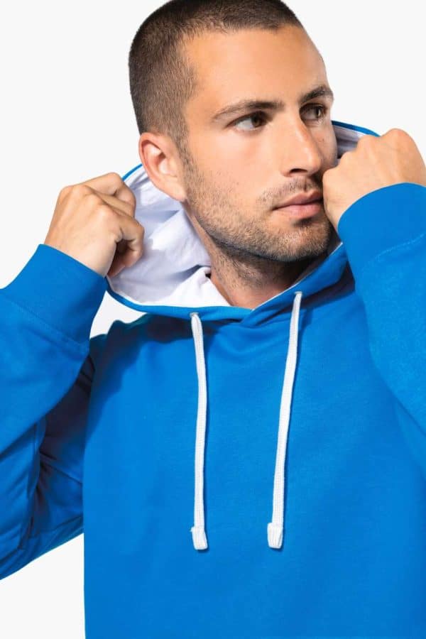 KA446 MEN'S CONTRAST HOODED SWEATSHIRT