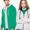 KA467 LADIES’ CONTRAST HOODED FULL ZIP SWEATSHIRT