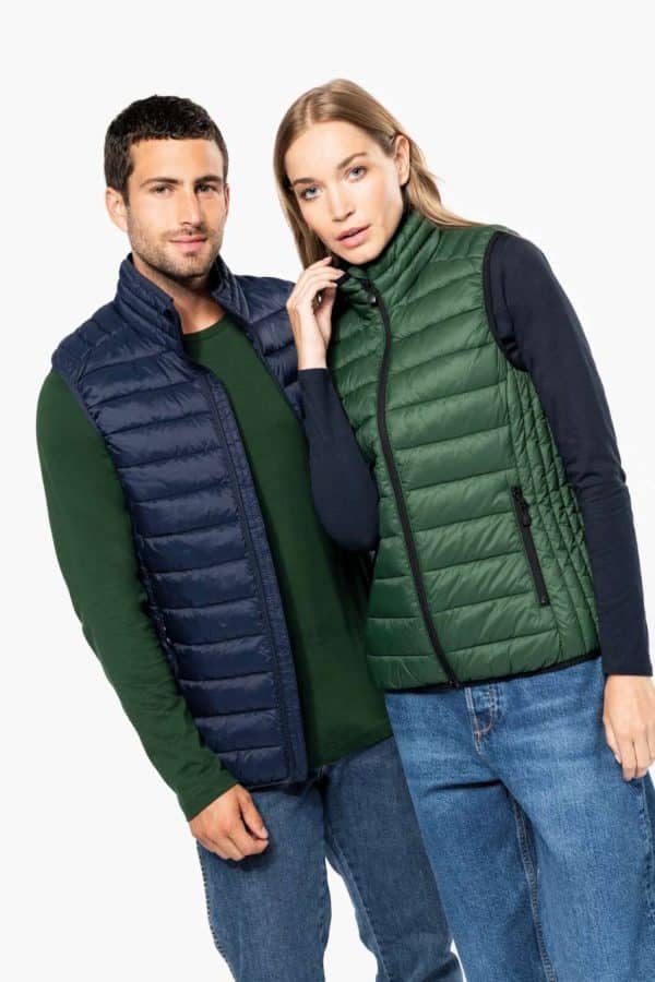 KA6114 LADIES' LIGHTWEIGHT SLEEVELESS FAKE DOWN JACKET
