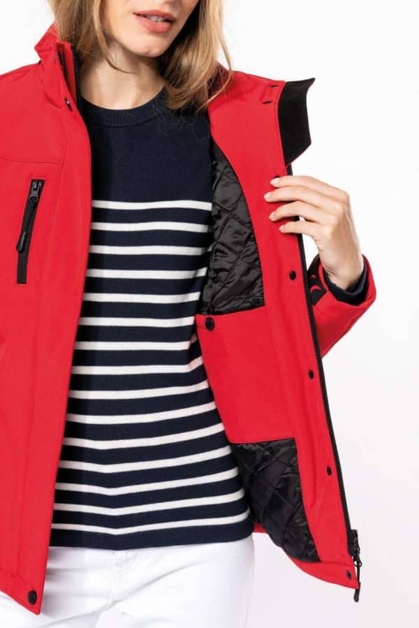 KA651 LADIES’ HOODED SOFTSHELL LINED PARKA