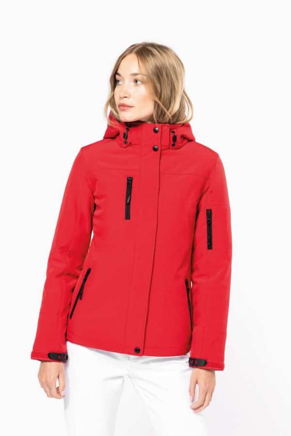 KA651 LADIES’ HOODED SOFTSHELL LINED PARKA
