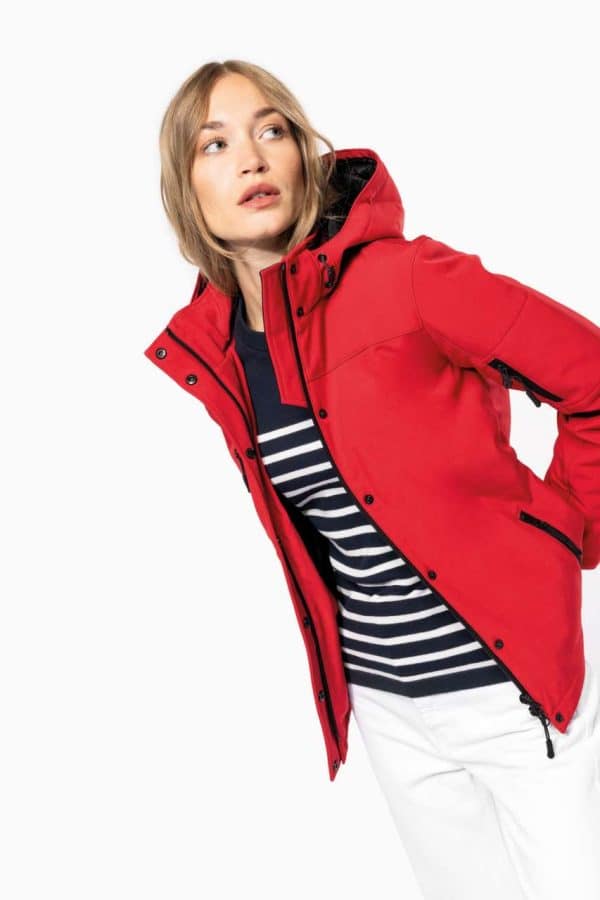 KA651 LADIES’ HOODED SOFTSHELL LINED PARKA