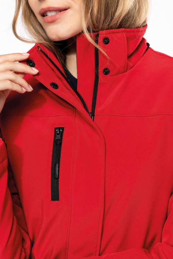 KA651 LADIES’ HOODED SOFTSHELL LINED PARKA