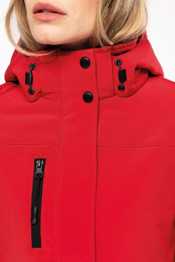 KA651 LADIES’ HOODED SOFTSHELL LINED PARKA