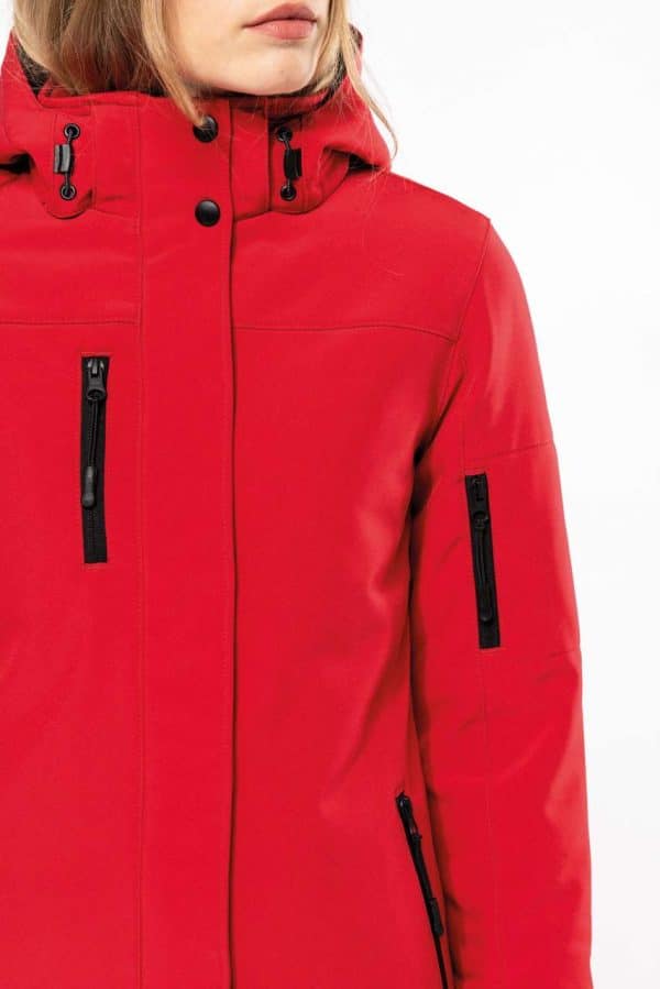 KA651 LADIES’ HOODED SOFTSHELL LINED PARKA