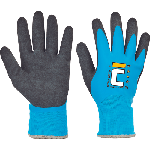 TETRAX WINTER gloves nylon latex blue