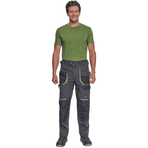 GREENDALE trousers anthracite/lime