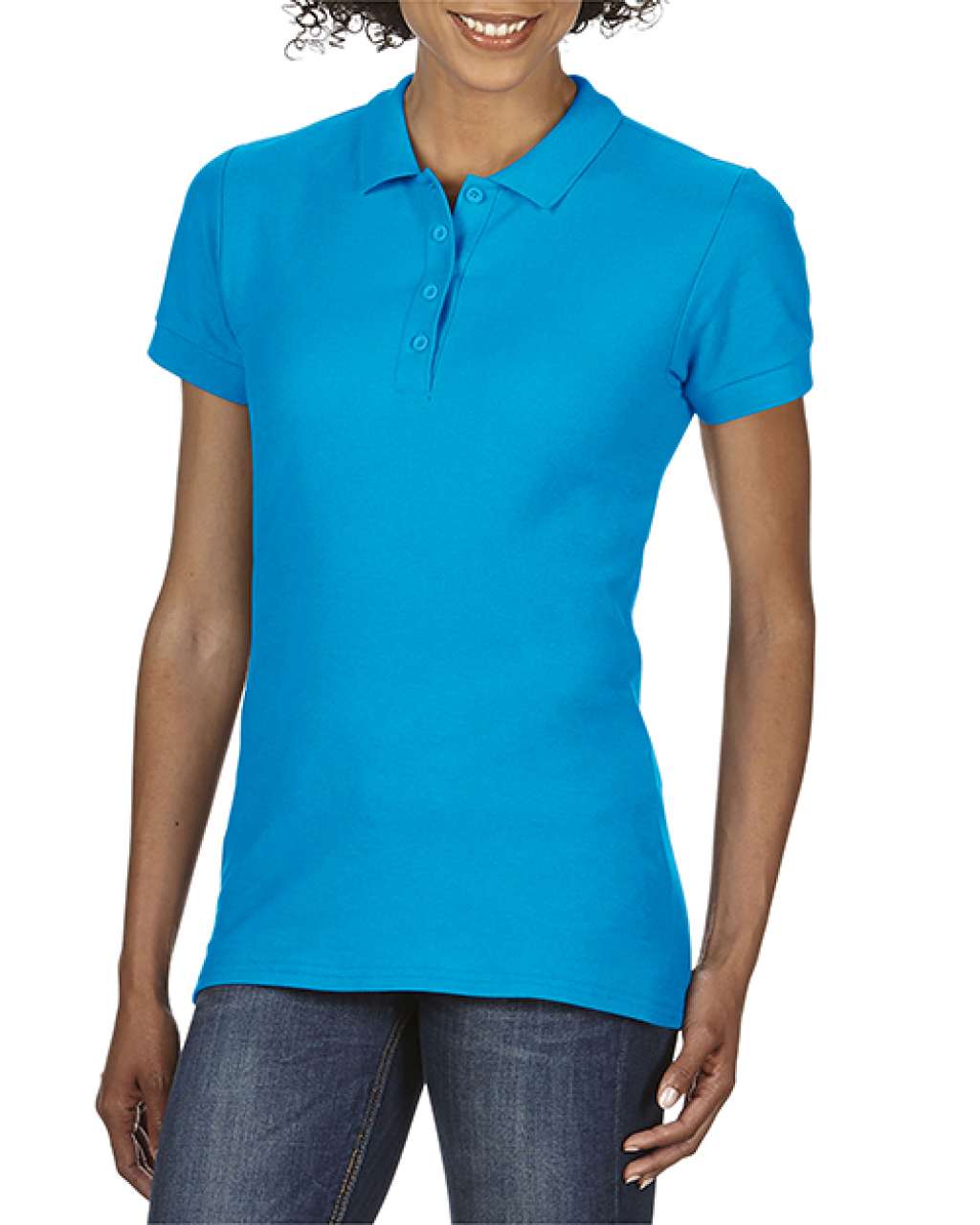 gil64800-sapphire-a1 GIL64800 SOFTSTYLE® LADIES' DOUBLE PIQUÉ POLO - Slika 1