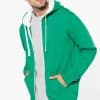 KA466 MEN'S CONTRAST HOODED FULL ZIP SWEATSHIRT
