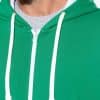 KA466 MEN'S CONTRAST HOODED FULL ZIP SWEATSHIRT