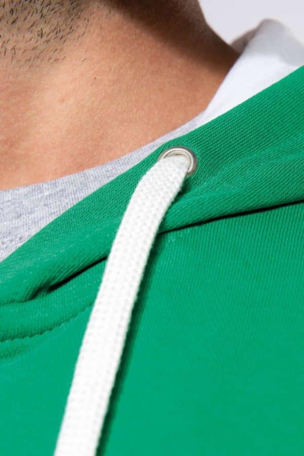 KA466 MEN'S CONTRAST HOODED FULL ZIP SWEATSHIRT