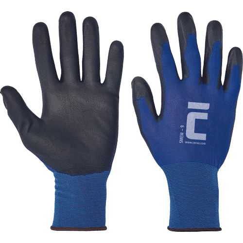 SMEW gloves nylon-18G/PU palm blue/bl