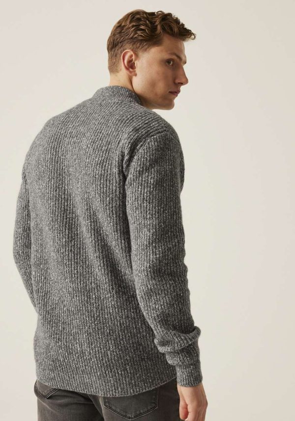 RETRF673 SOLOMON ZIP-NECK KNITTED PULLOVER