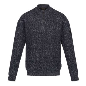 RETRF673 SOLOMON ZIP-NECK KNITTED PULLOVER