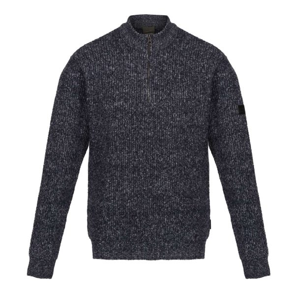 RETRF673 SOLOMON ZIP-NECK KNITTED PULLOVER