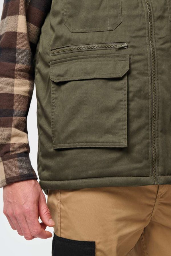 WK607 UNISEX PADDED MULTI-POCKET POLYCOTTON VEST