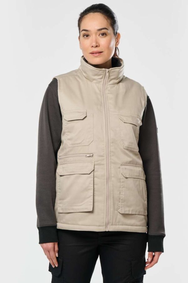 WK607 UNISEX PADDED MULTI-POCKET POLYCOTTON VEST