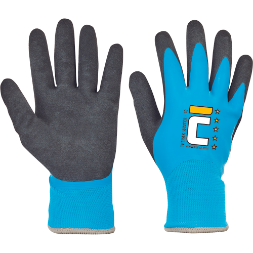 TETRAX WINTER gloves nylon latex blue